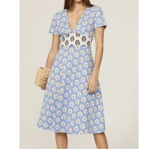 Floral Blue and White Dress